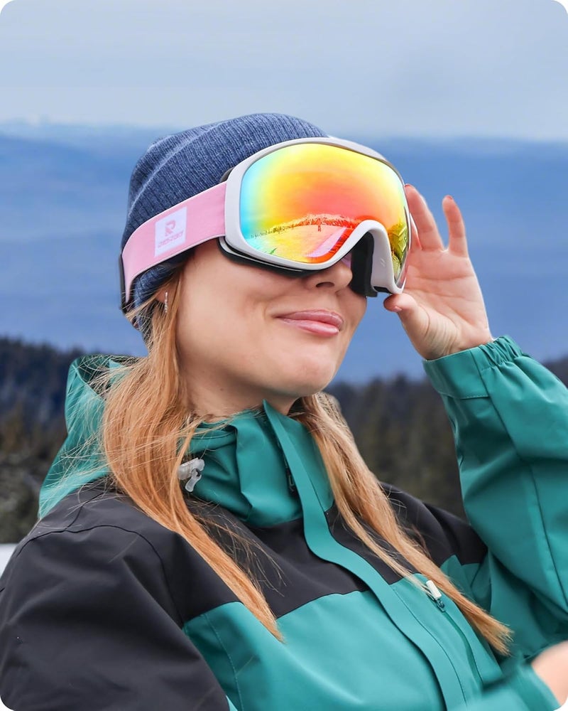 RIOROO Ski Goggles Snowboard Goggles for Men Women Adults Youth,Over Glasses OTG/100% UV Protection/Anti-fog/Wide Vision - Image 2